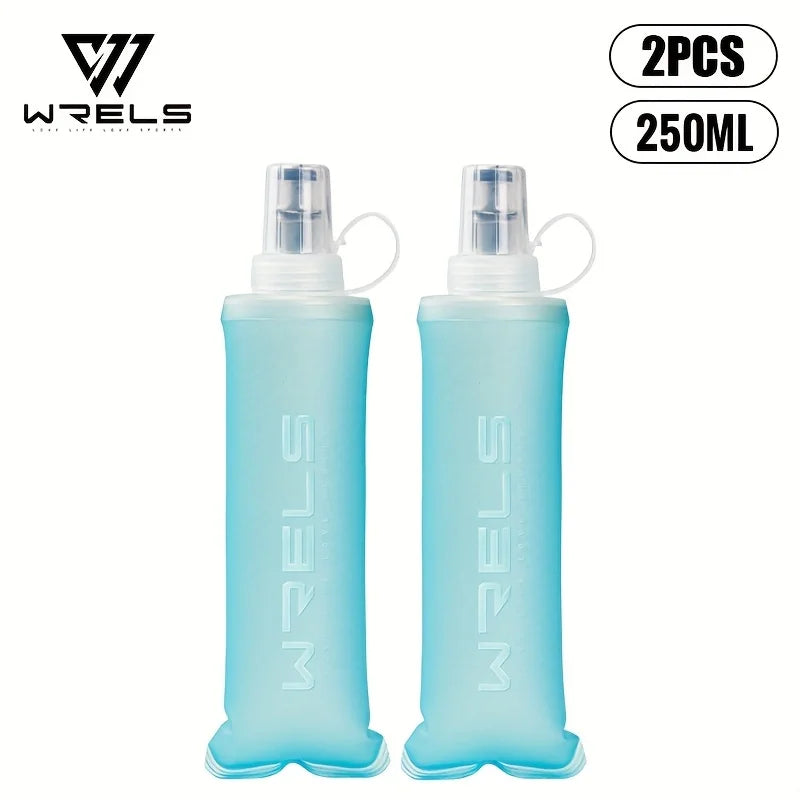 WRELS Soft Flask Folding Collapsible Water Bottle TPU BPA Free Outdoor Sport Running Cycling Hydration Portable Water Bottle