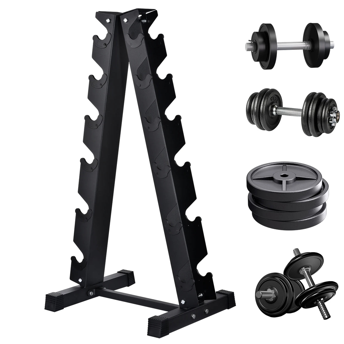 Dumbbell Rack Stand Only, Weight Rack for Dumbbells Compact A-Frame Home Gym Space Saver, 500 LBS Weight Capacity